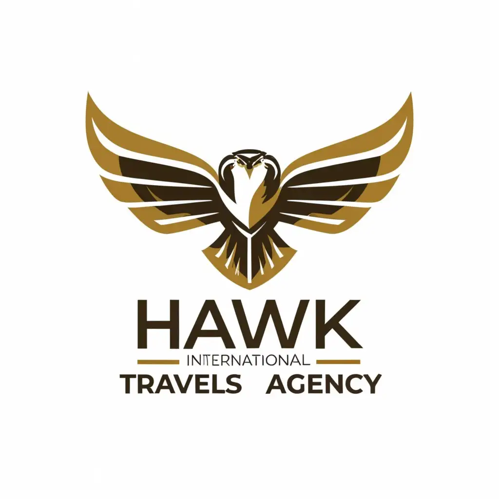 a logo design,with the text "Hawk International Travel Agency", main symbol:Hawk,Moderate,be used in Travel industry,clear background