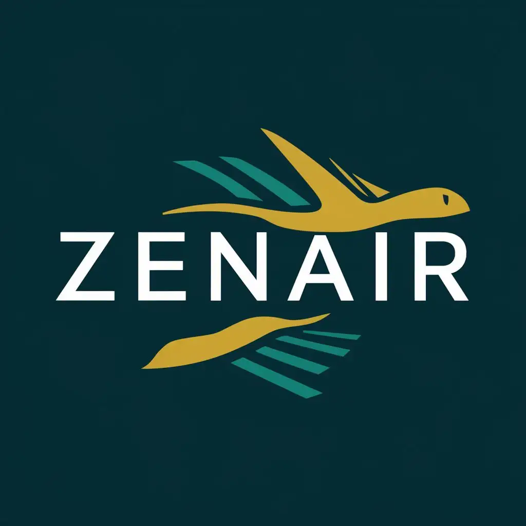 logo, flight, with the text "ZenAIR", typography, be used in Travel industry