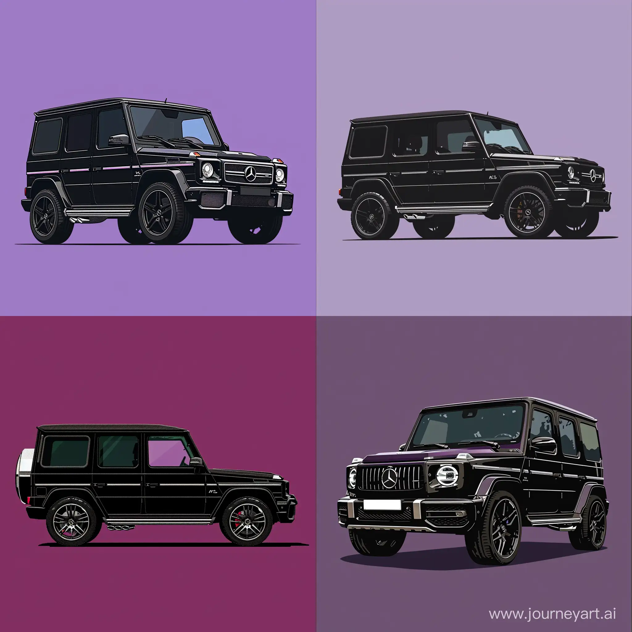 Sleek-Black-Mercedes-G63-Pixel-Art-on-Bold-Purple-Background