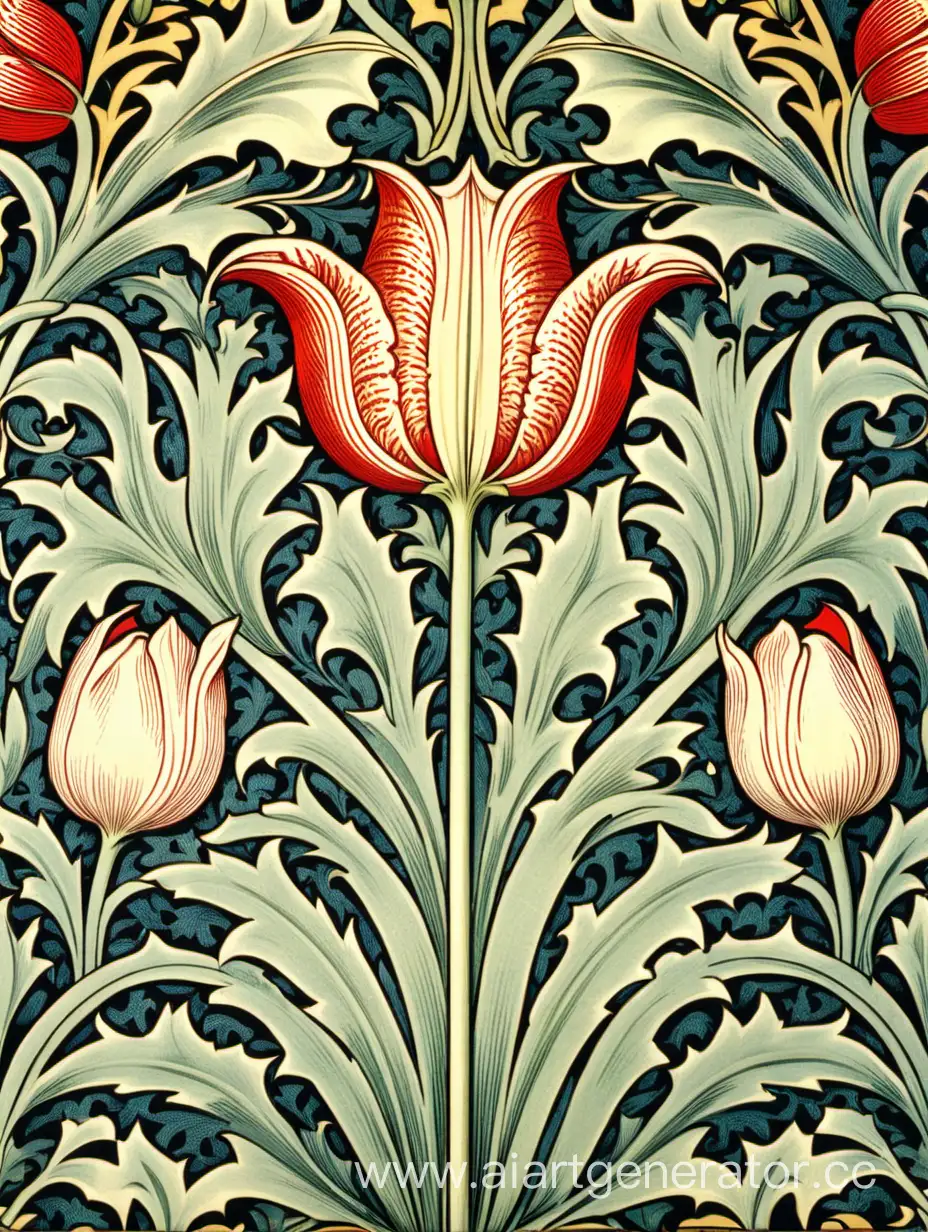 aesthetic, art nouveau, decorative, design, detailed, floral, historic, HQ, ornamental, pattern, retro, textile, vintage, wallpaper, William Morris tulip