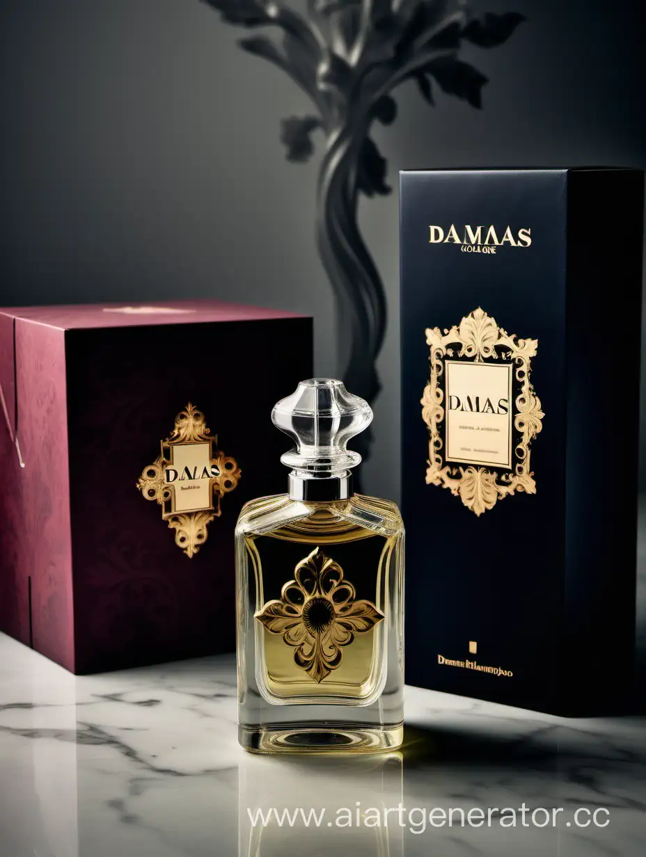 a bottle of damas cologne sitting next to a box, a flemish Baroque by Demetrios Farmakopoulos, instagram contest winner, dau-al-set, dynamic composition, contest winner, feminine