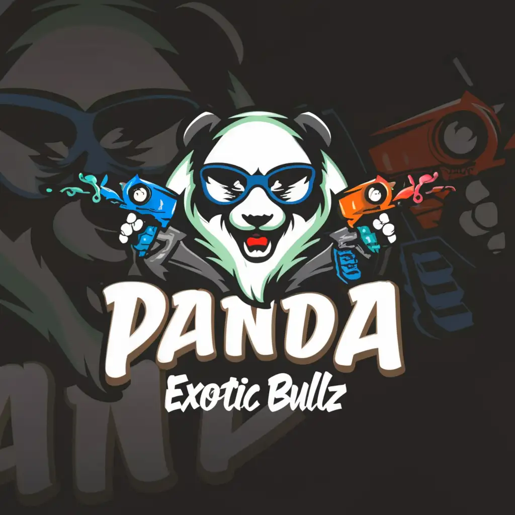 a logo design,with the text 'Panda Exotic Bullz', main symbol:Panda,complex,be used in Animals Pets industry,clear background