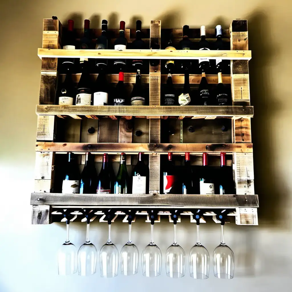 pallet rustic diy wine rack 