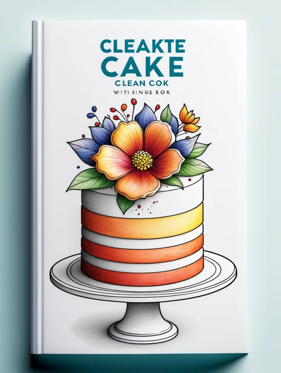 Elegance in Bloom Minimalist FlowerInspired Book Cover and Coloring Cake