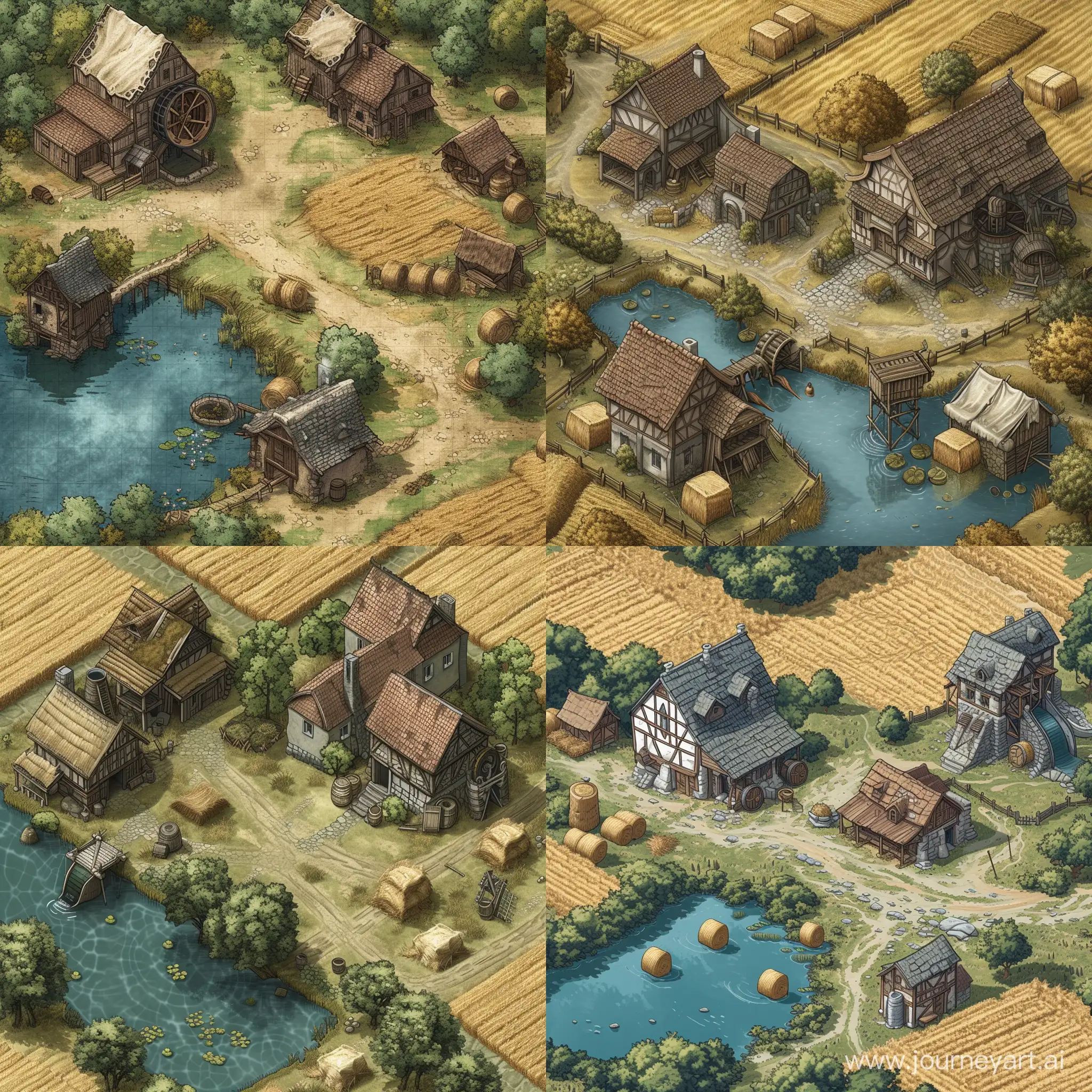 Medieval-Village-Aerial-Map-Lakeside-Mills-Tavern-and-Rustic-Charm
