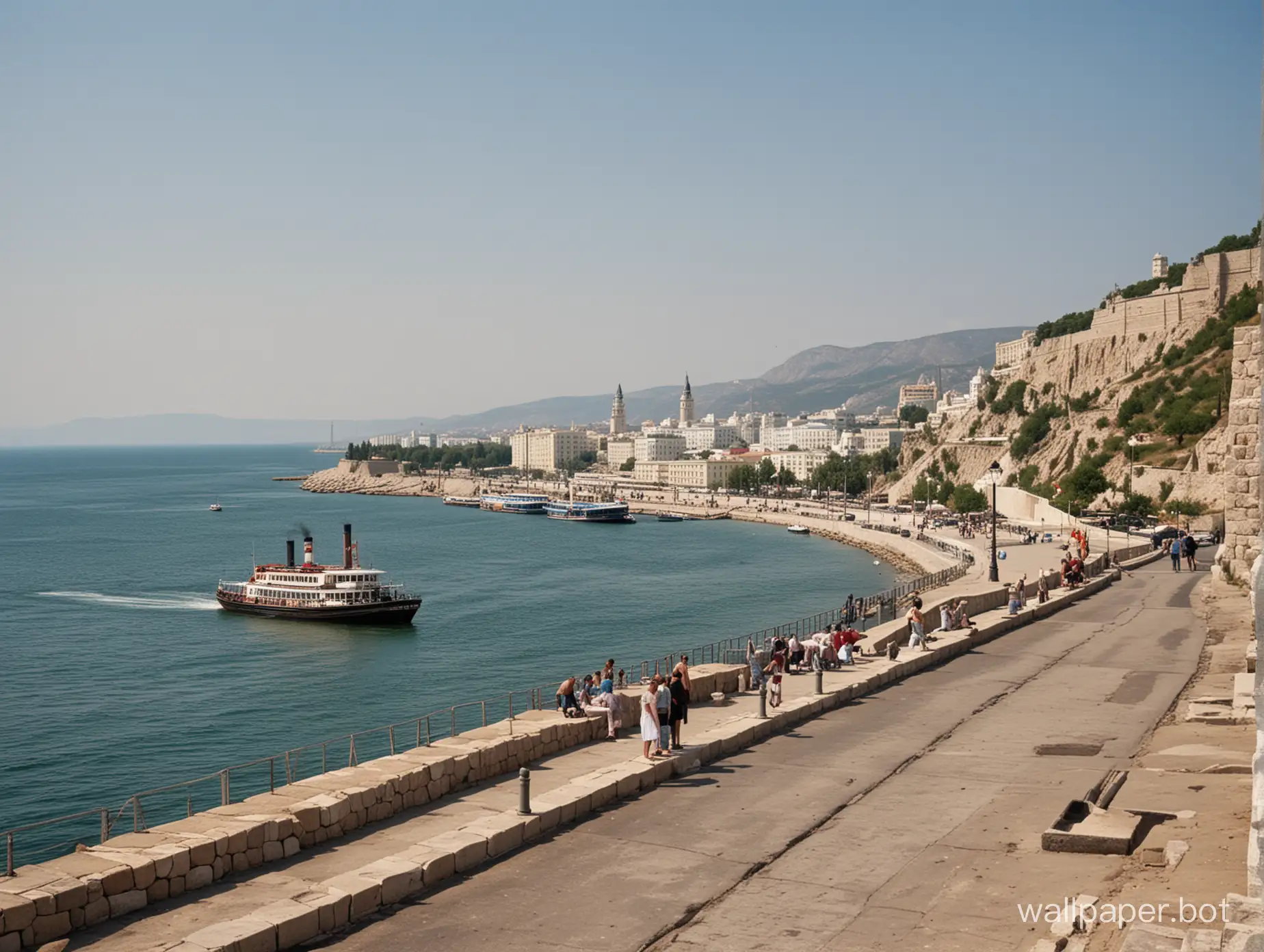 Embankment, Crimea, steamboat