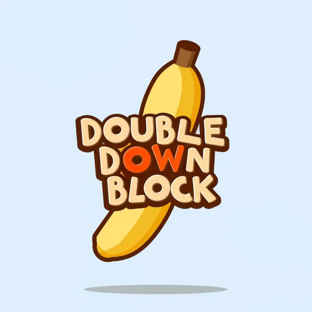 logo, BANANA, with the text "dOUBLE DOWN BLOCK", typography, be used in Travel industry