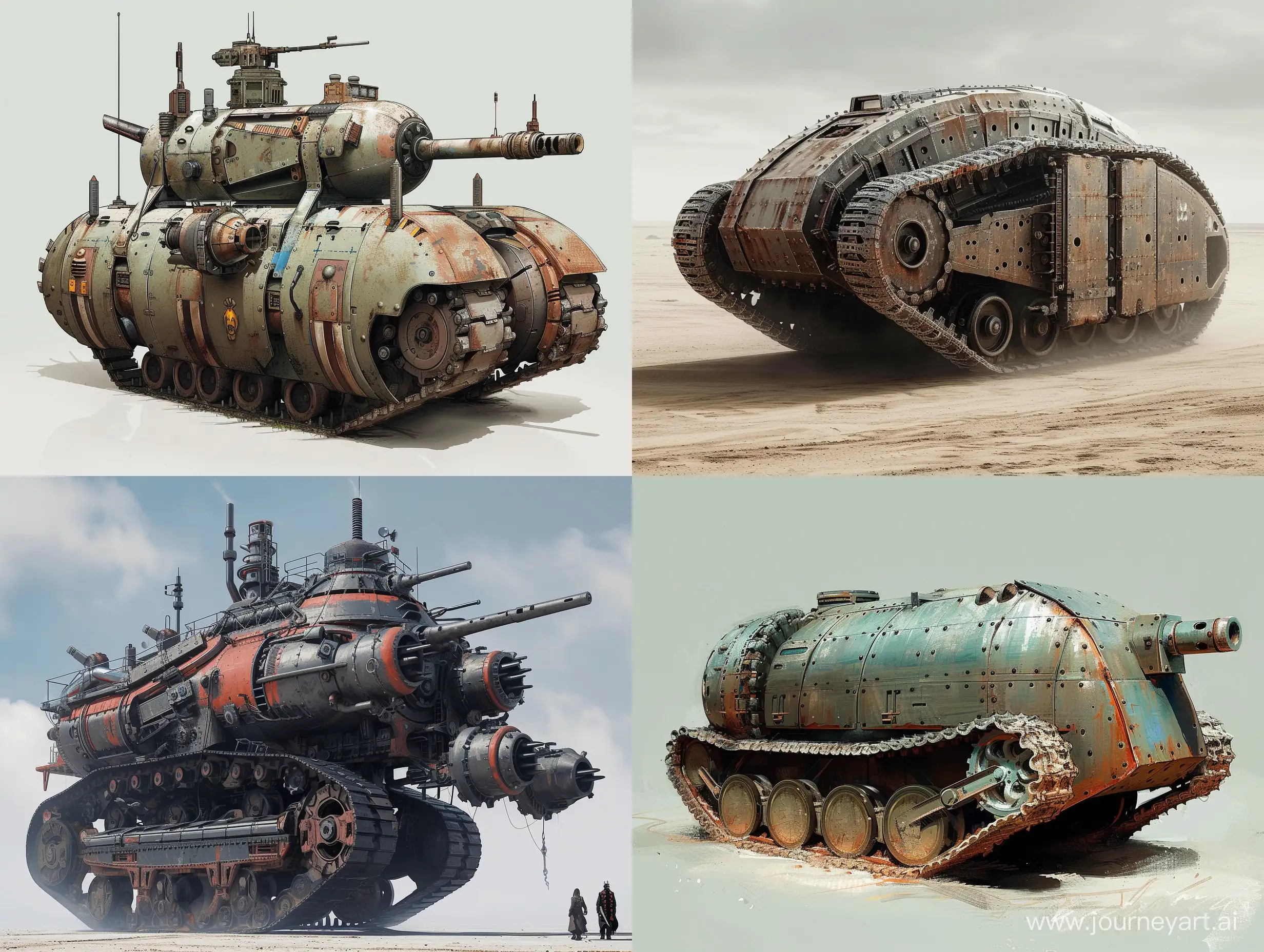 Гигантский танк в стиле дизельпанк