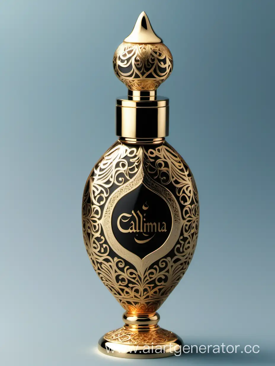 Luxury Perfume decorative with Arabic calligraphic ornamental long double height cap