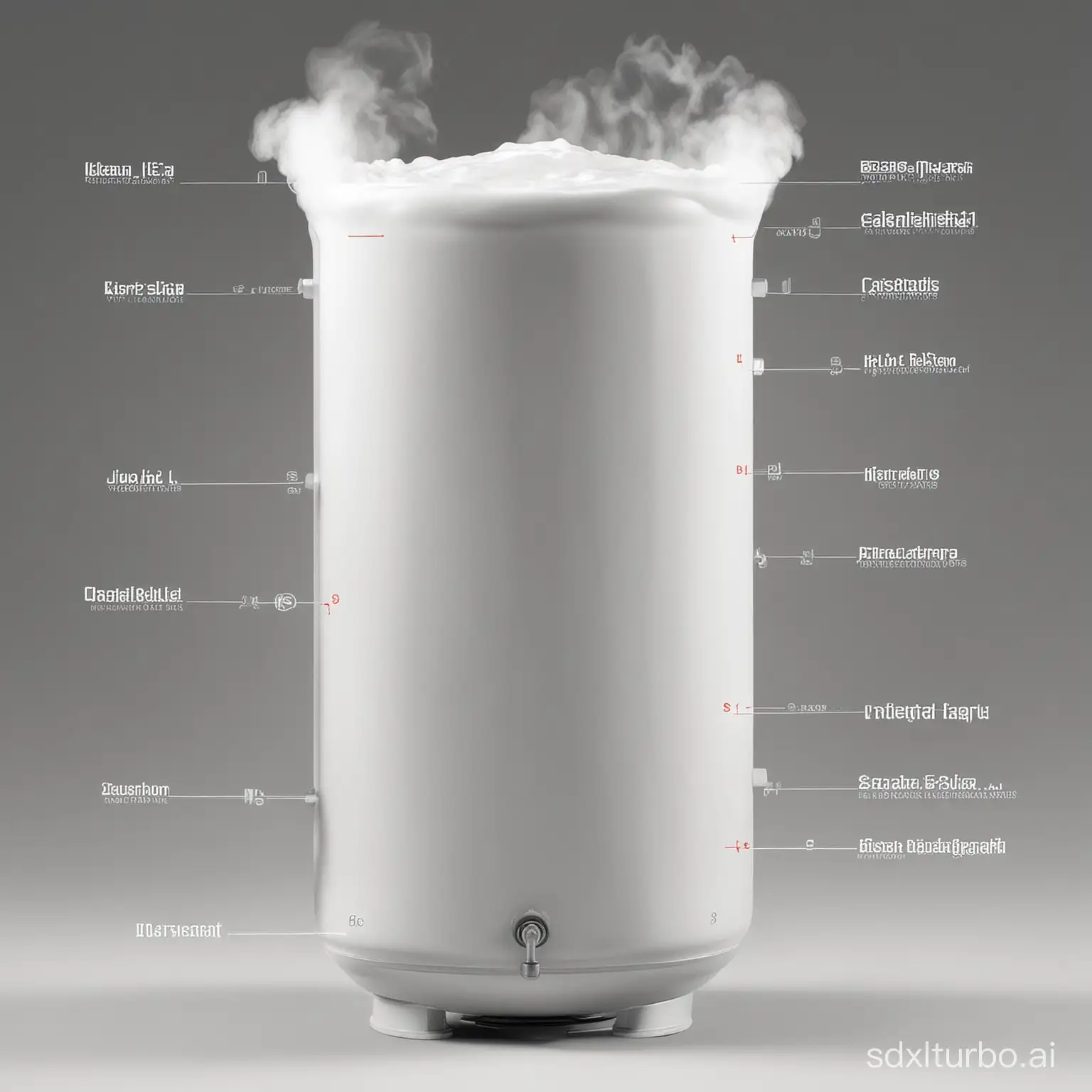 Detailed diagram of liquid nitrogen
