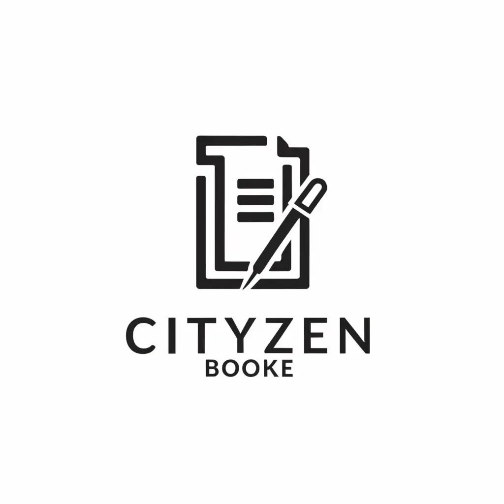 a logo design,with the text "CITYZEN BOOKER", main symbol:DOCUMENT ,Moderate,be used in Legal industry,clear background