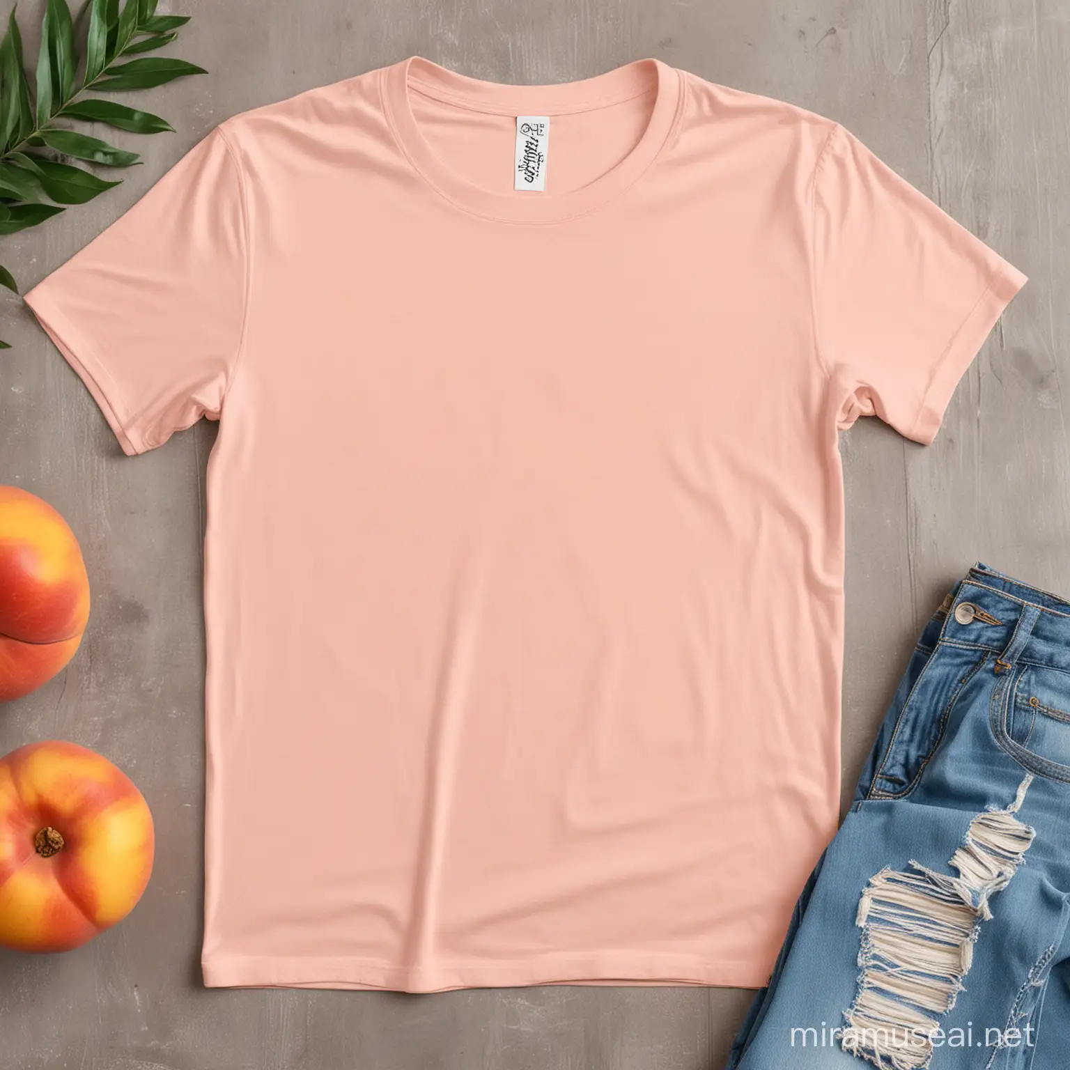 Bella Canvas 3001 mockup t-shirt peaches color 