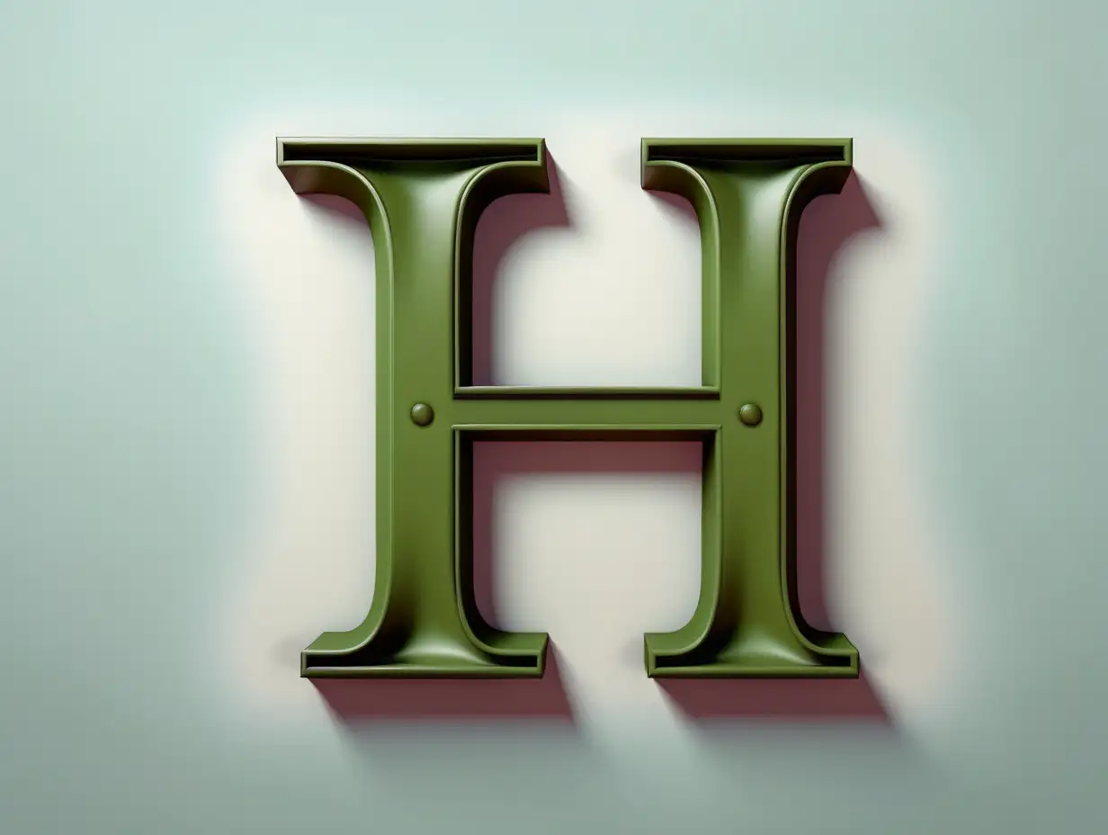 Handcrafted Letter H in Vibrant Watercolor Style