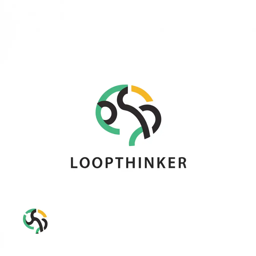 a logo design,with the text "Loopthinker", main symbol:creative, Artistic, Graphic, Design, reThink, Loop, Think,Minimalistic,clear background