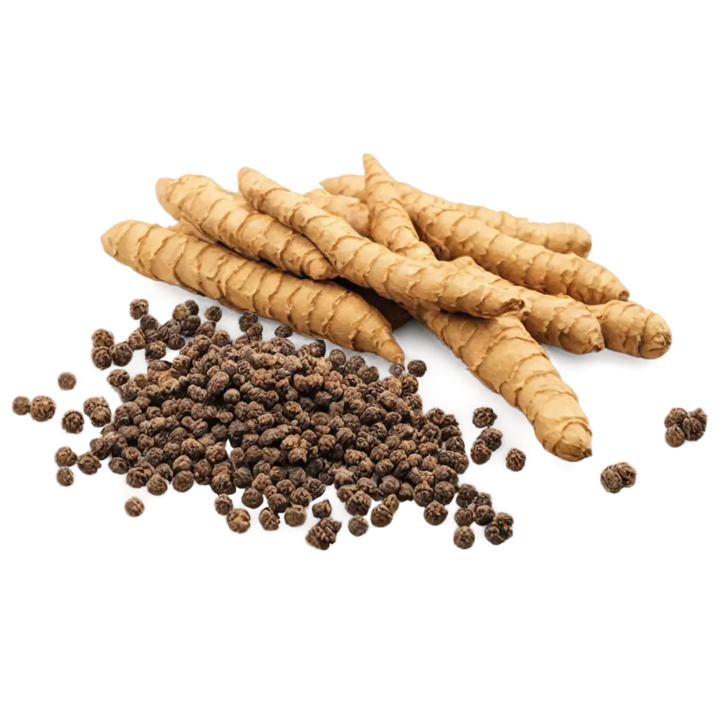 Stunning-PNG-Image-of-Ginger-and-Long-Pepper-Pippali-A-Culinary-Delight