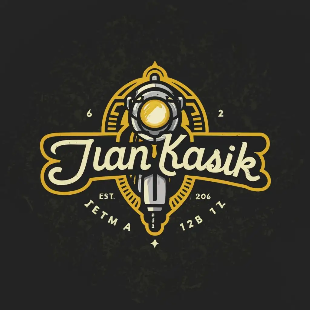 a logo design,with the text "Juan Klasik", main symbol:Classic Motorcycle headlight,complex,be used in Travel industry,clear background