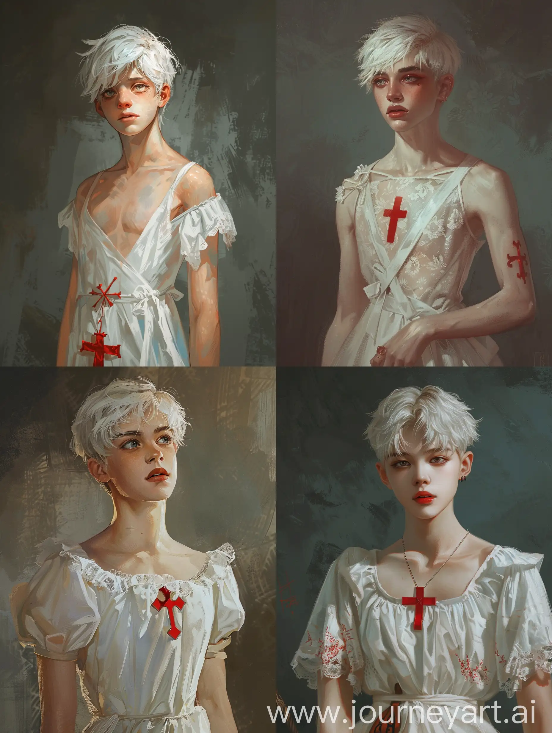 Fragile-Young-Man-in-Ethereal-White-Dress-Dark-Fantasy-Illustration