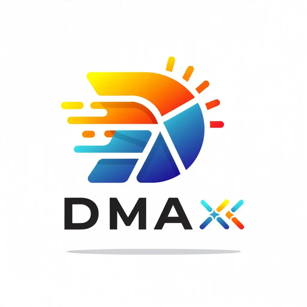 LOGO-Design-For-Dmarx-Minimalistic-Solar-Symbol-with-Dmax-Letter-for-Technology-Industry