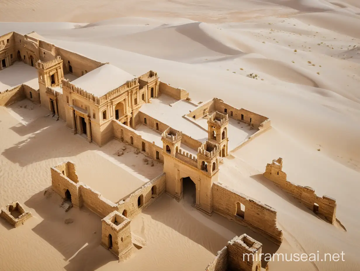 Timeless Desert Ruins Majestic Architecture Amidst Vast Sands