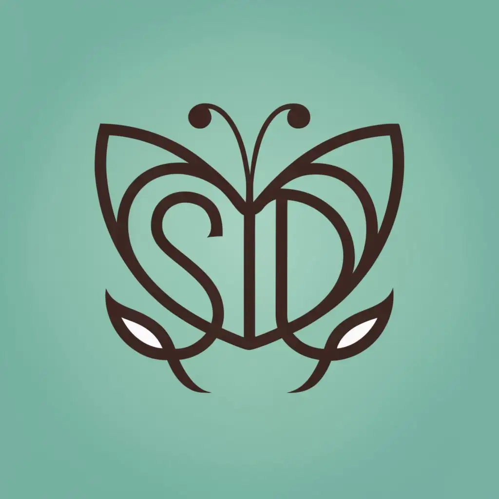 logo, S and D as wings of the butterfly, with the text "S D", typography, be used in Retail industry