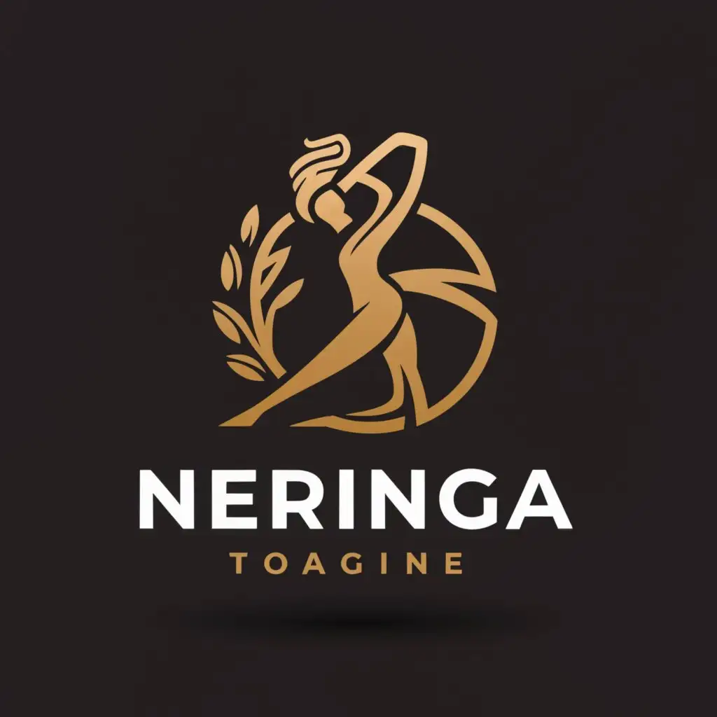 a logo design,with the text "Neringa", main symbol:woman, flower,Moderate,be used in Sports Fitness industry,clear background