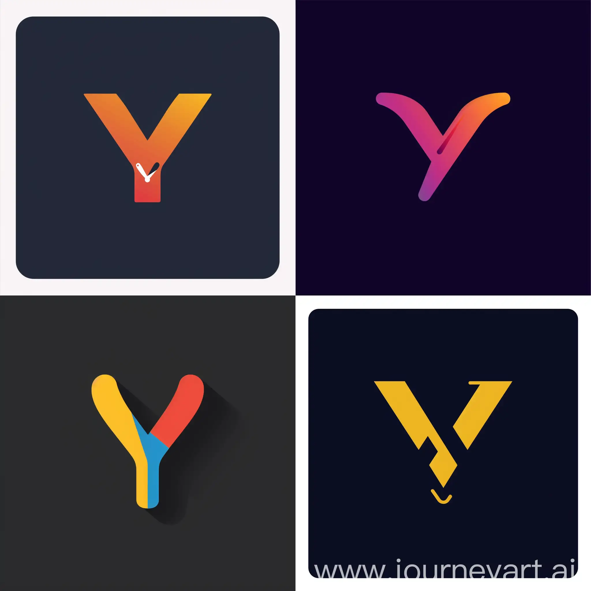 simple logo design of letter “Y”, vector, flat 2d, company logo