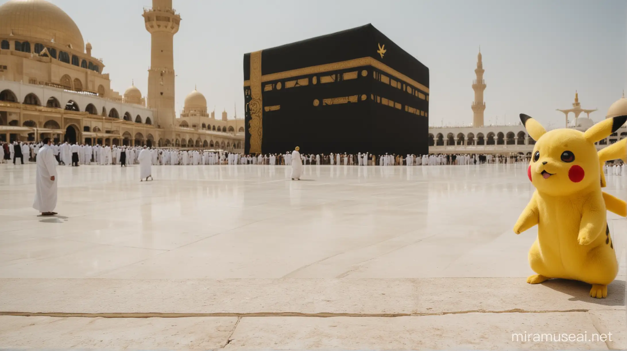 Pikachu Visits Kaaba in Ihram Garb