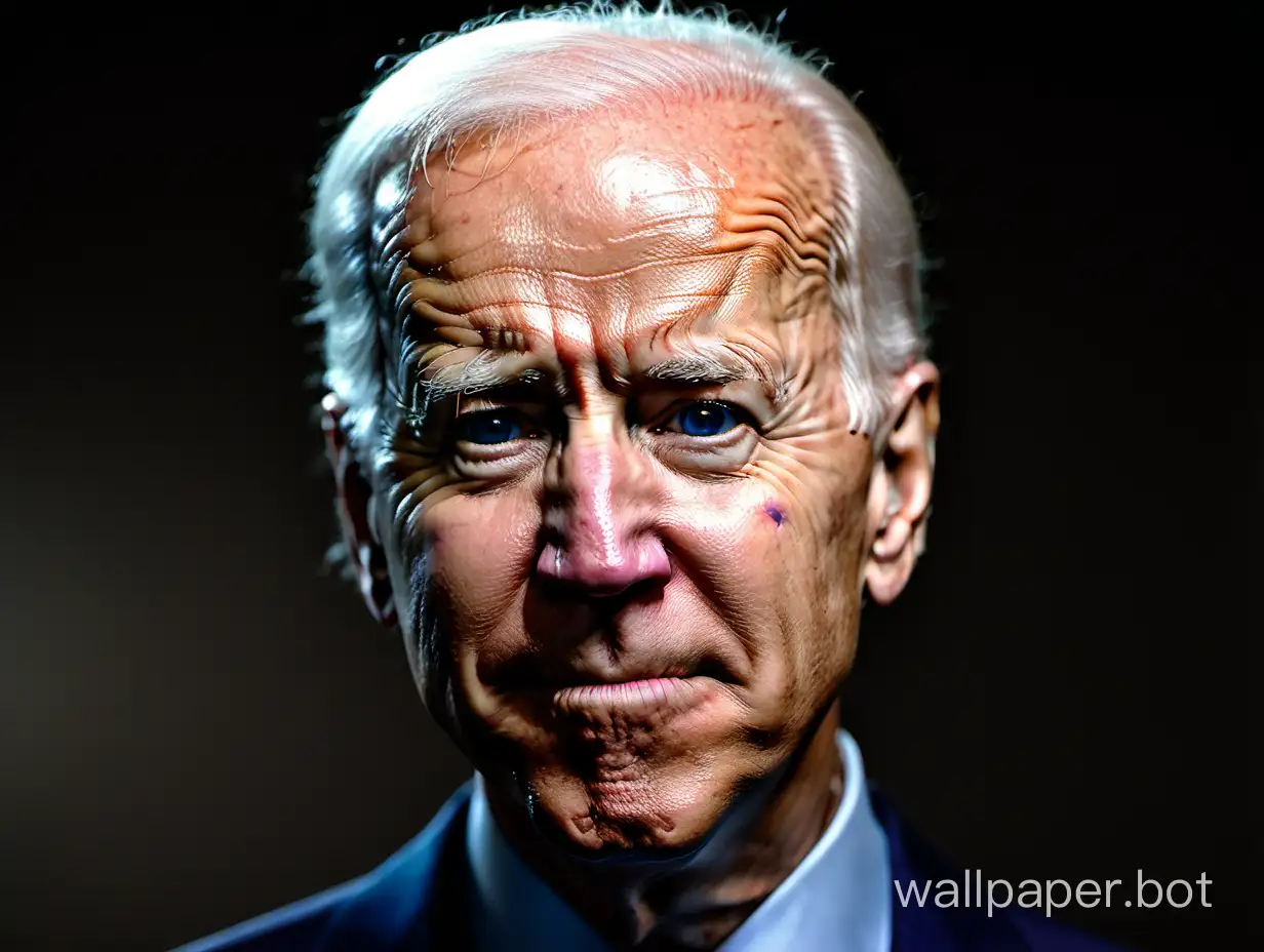Portrait of Joe Biden with a vacant look on his face.