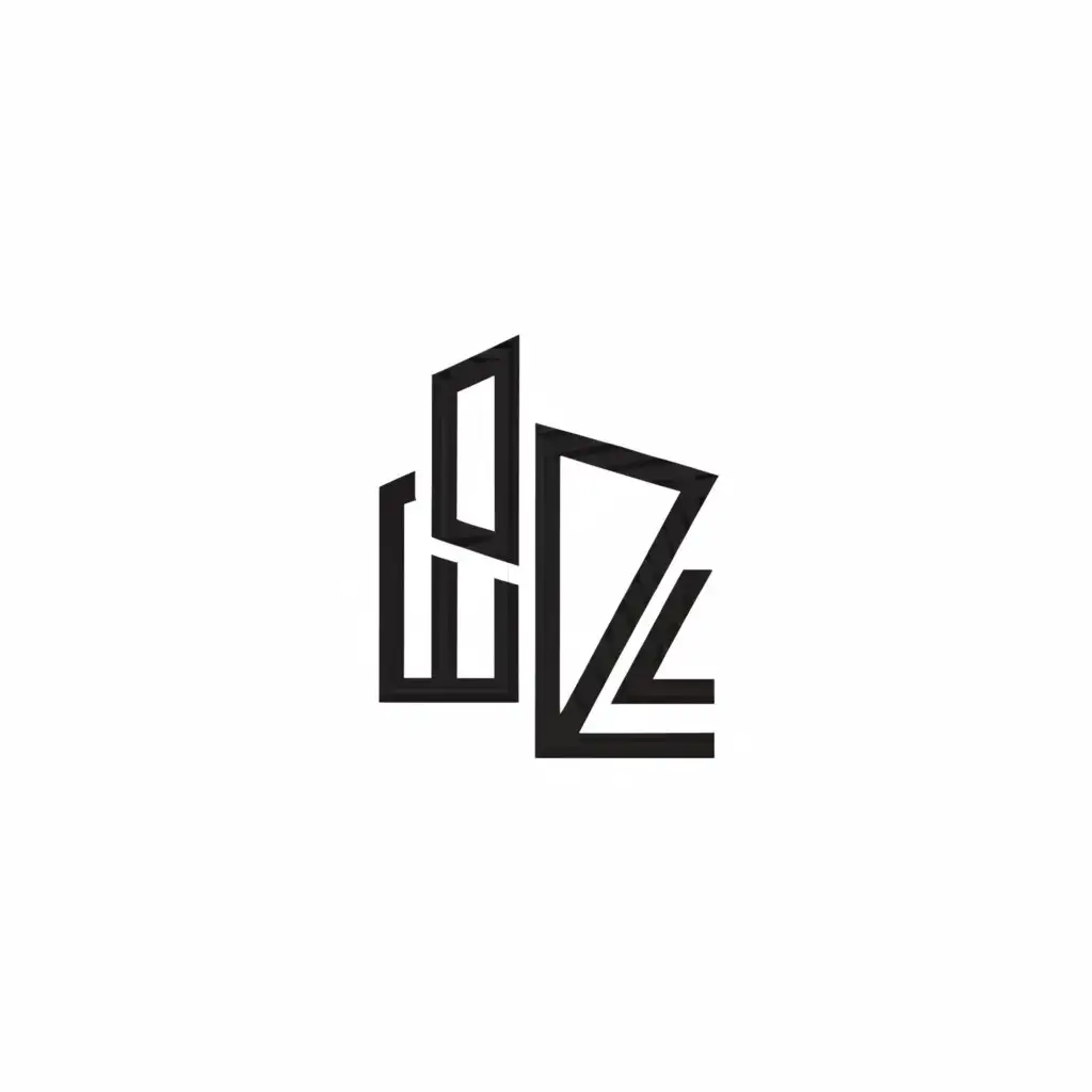 a logo design,with the text "DAZ", main symbol:BUILDING,Minimalistic,clear background