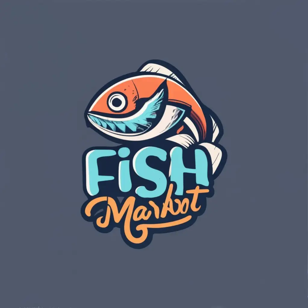 logo, PEZ, with the text "FISH MARKET", typography, be used in Restaurant industry