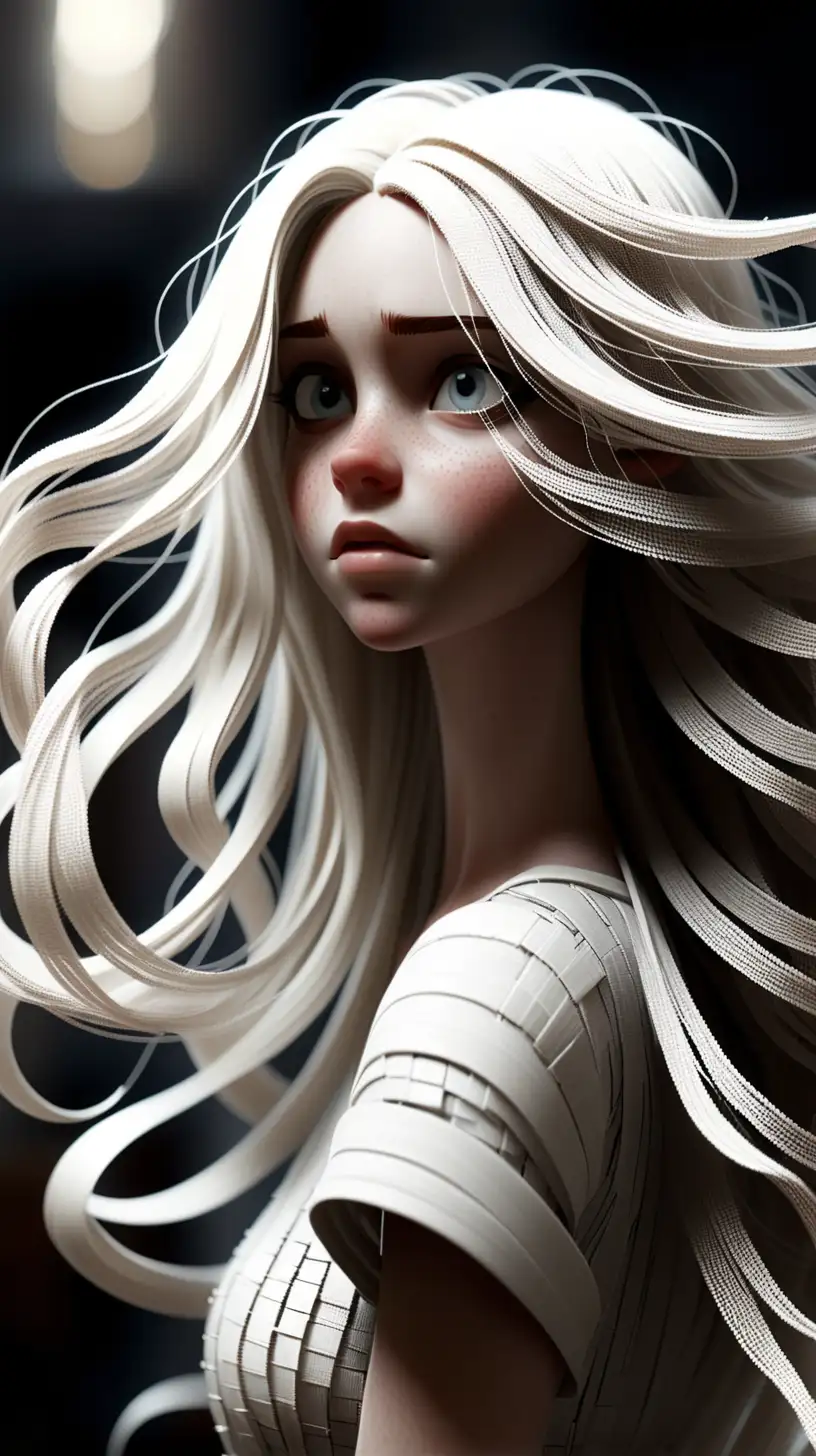Her hair is Woven with sparkling light, pure and white. Annie May, A Pixel Weaver, leaving her trace. “-v6”