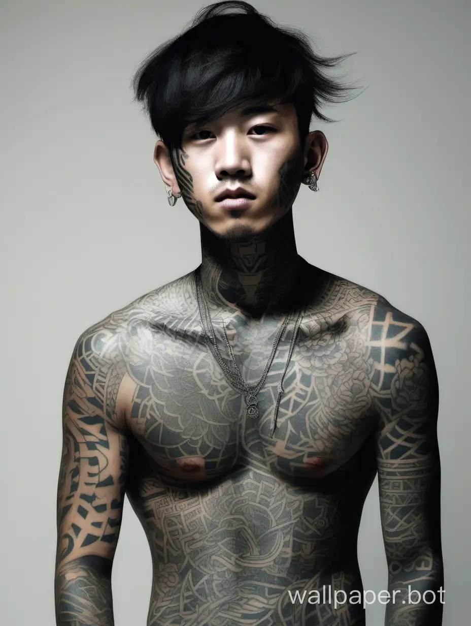 famous Asian boy with many tattoos