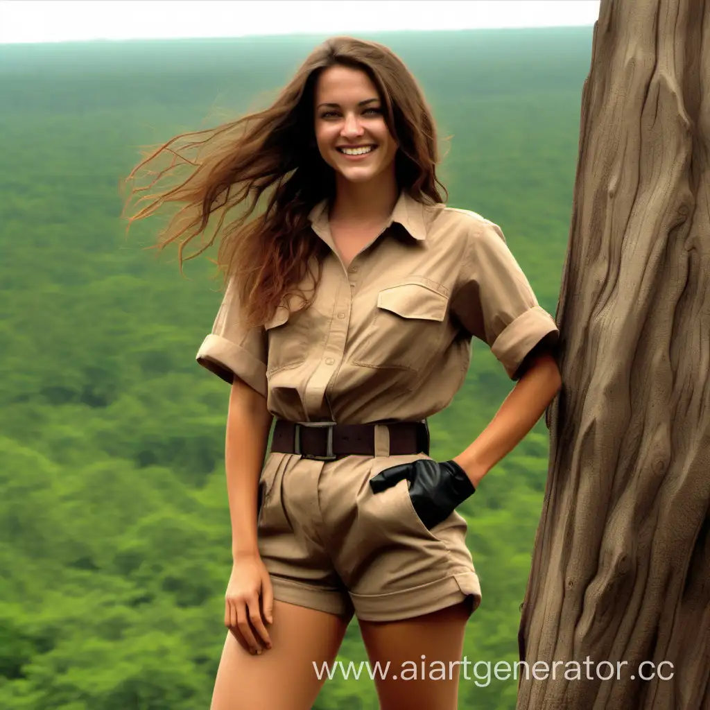 Adventurous-26YearOld-Woman-in-Safari-Style-Exploring-Lush-Jungles