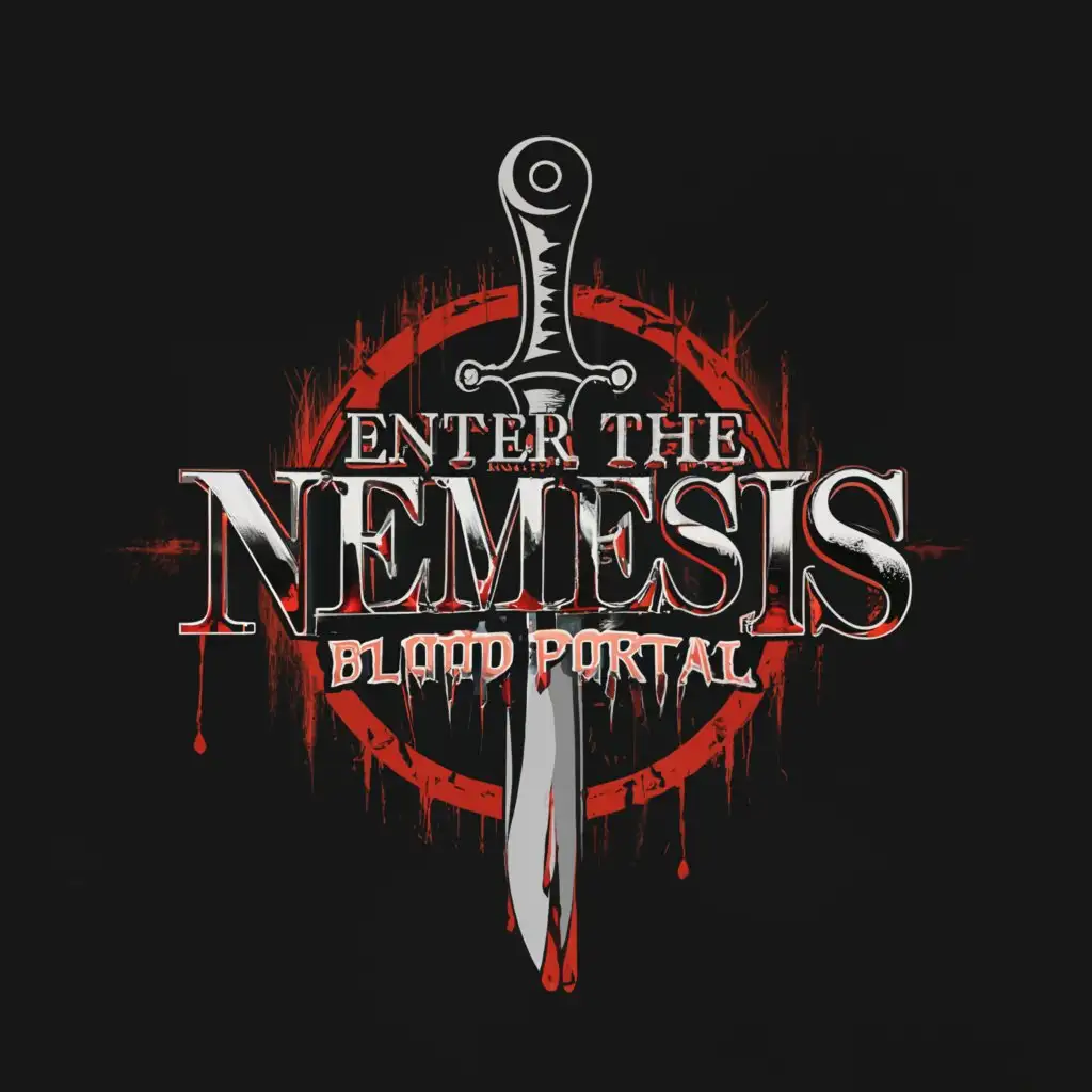 a logo design,with the text 'Enter the Nemesis: Blood Portal', main symbol:cleaver,Moderate,clear background