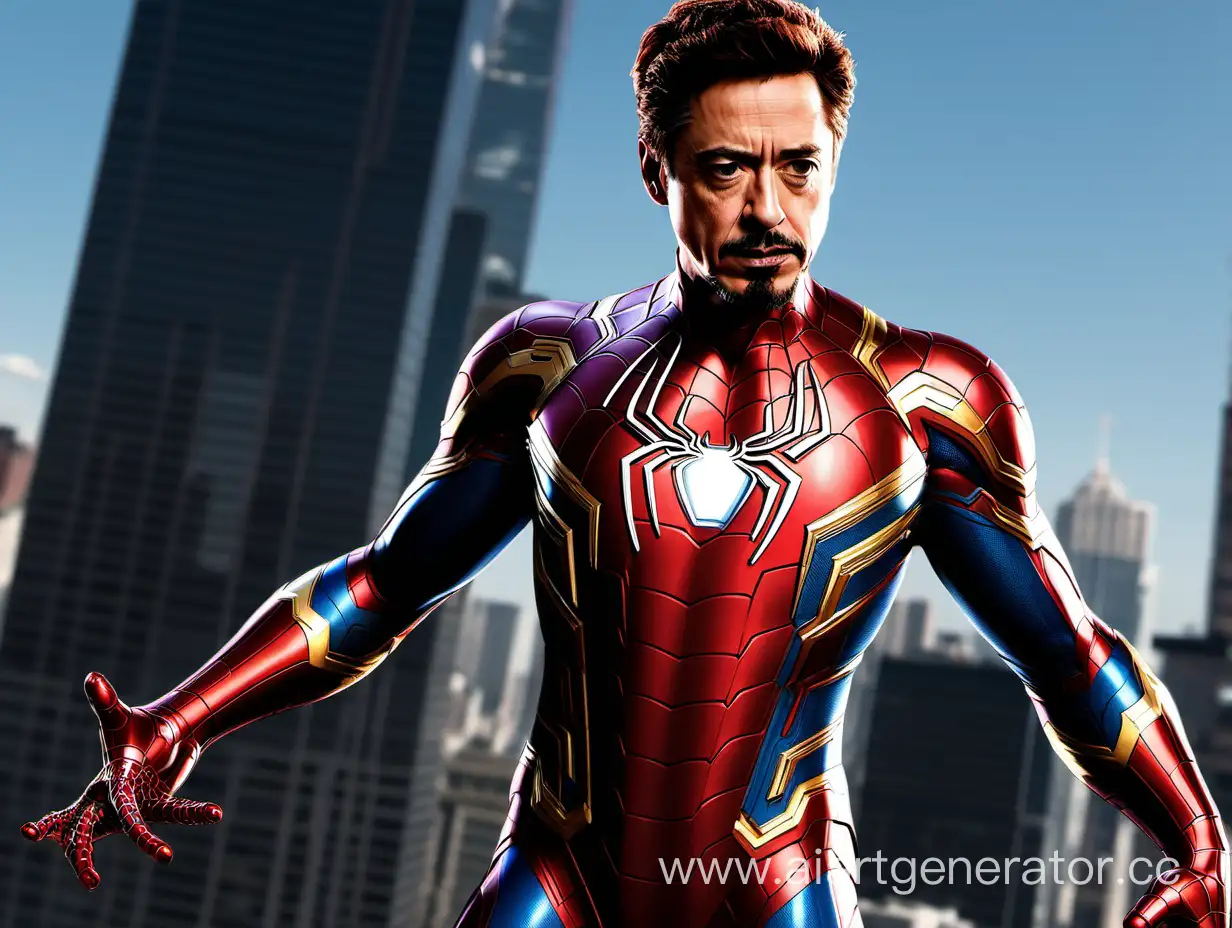 Tony-Stark-Wearing-SpiderMan-Suit