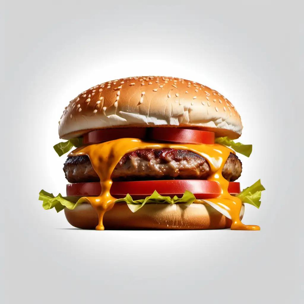 juicy cheeseburger on a transparent background

