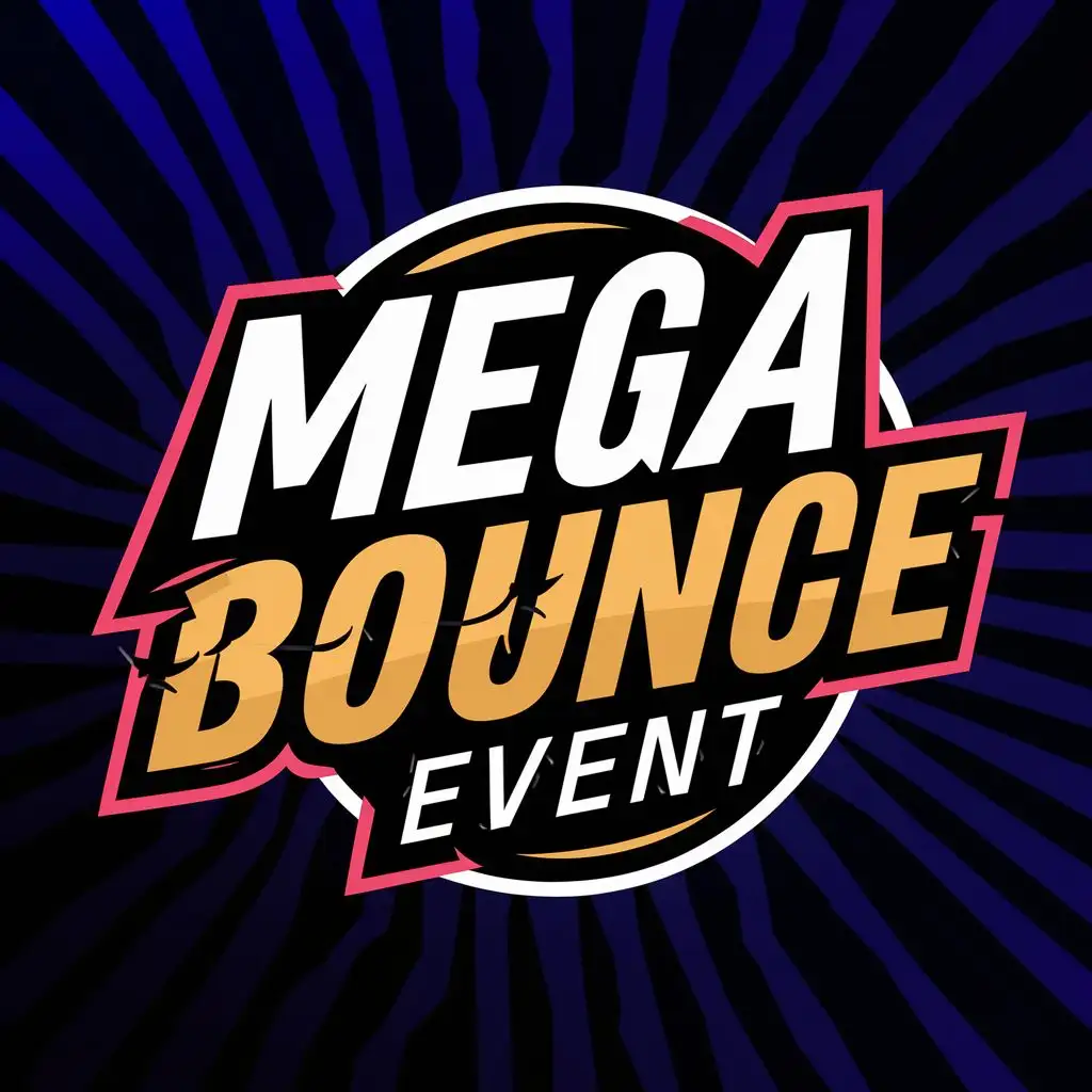 logo, Exciting and bright, with the text "Mega Bounce Event", typography, be used in Entertainment industry