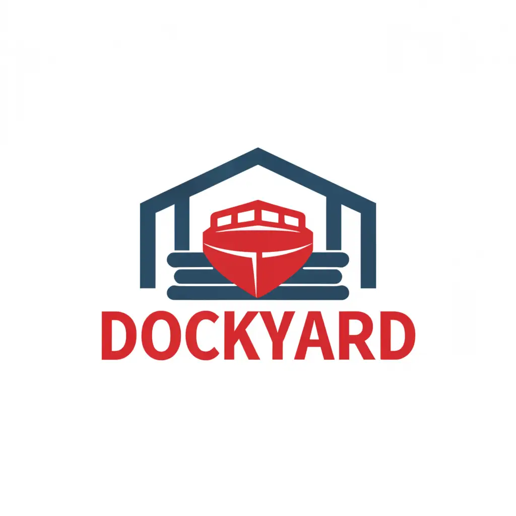 a logo design,with the text "dockyard", main symbol:Boat storage warehouse,Moderate,clear background