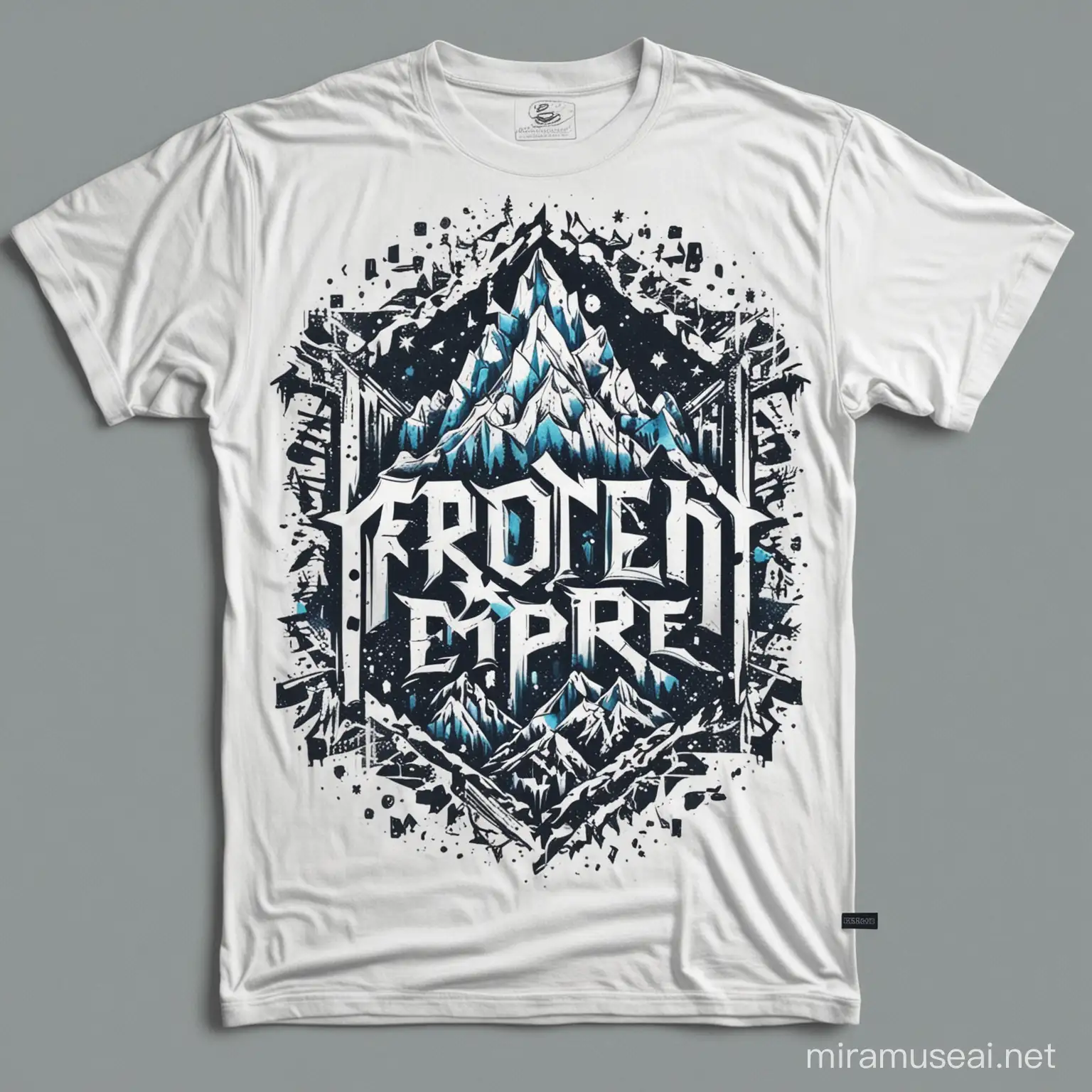 "Let It Go: Frozen Empire Edition" streetwear style t shirt design .The key element I want to incorporate into these designs are illustrations. They must be cool, unique and targeted towards the youth culture who patronizes streetwear., illustration, typography