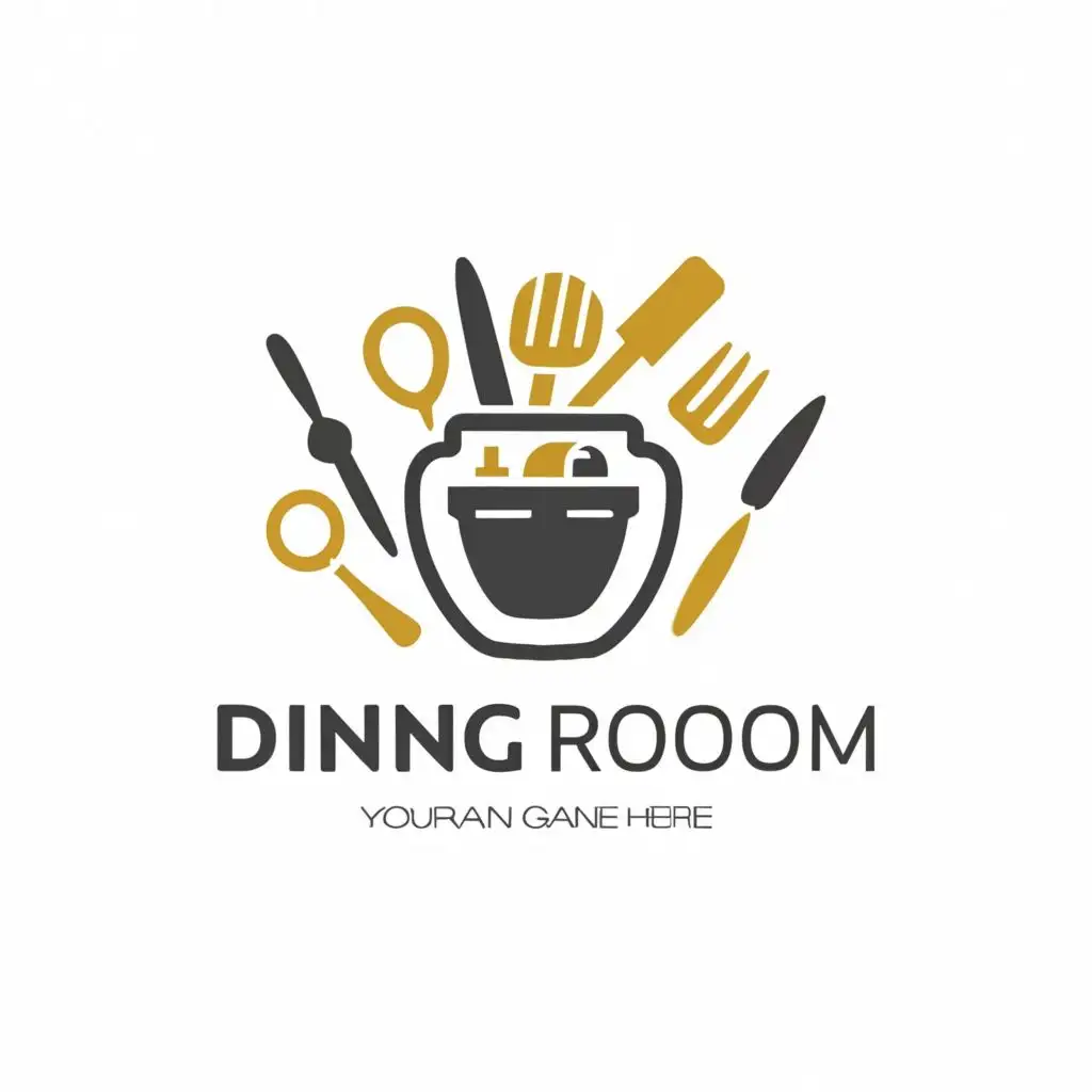 a logo design,with the text "dining room", main symbol:canteen, food, kitchen,Moderate,be used in Restaurant industry,clear background