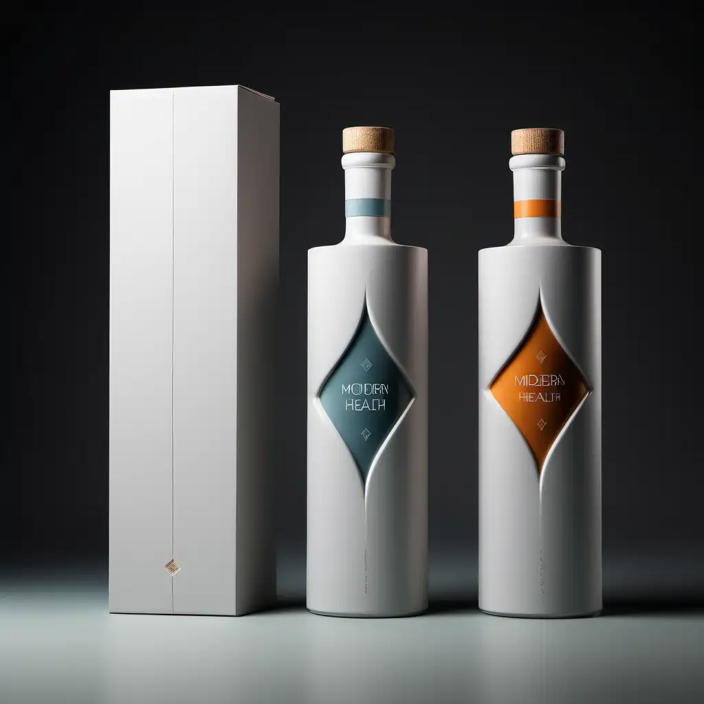 modern health liquor packaging design, high end liquor, photograph images, high details, ceramic with little decoration, new minimalism style