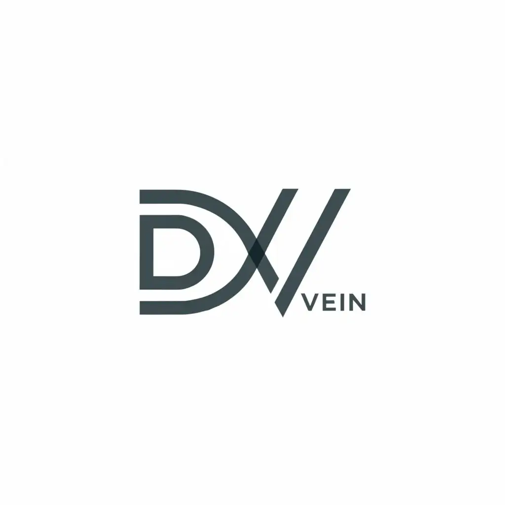 a logo design,with the text "DR VEIN", main symbol:DV,Minimalistic,clear background