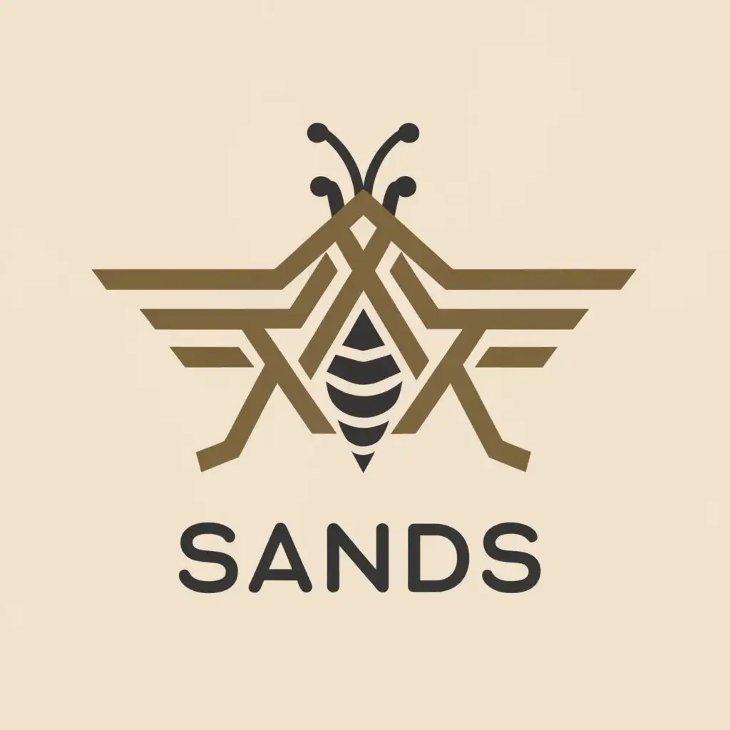 a logo design,with the text "SANDS", main symbol:Wasp,complex,be used in Events industry,clear background