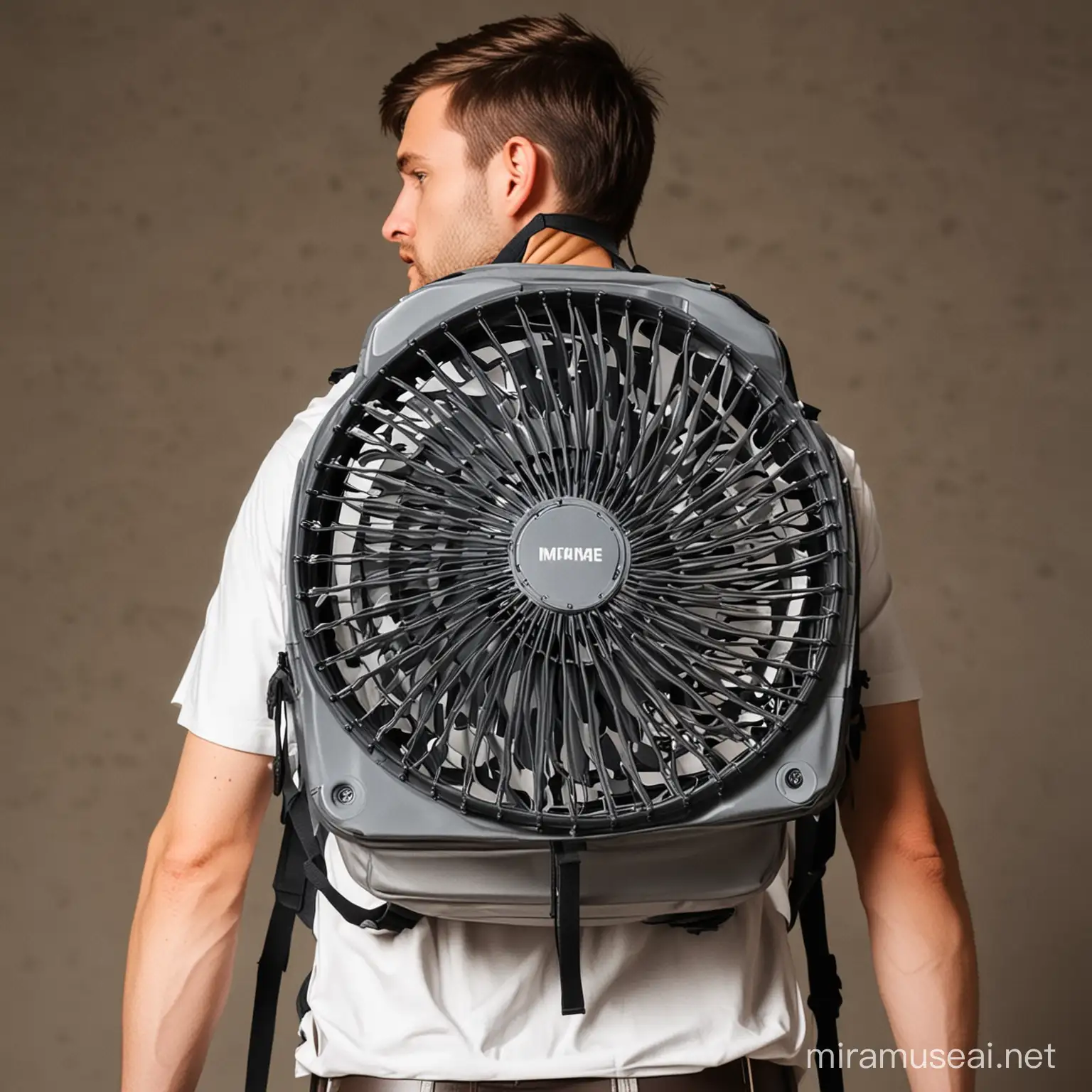Un ventilador en forma de mochila para afrontar la calor, meme