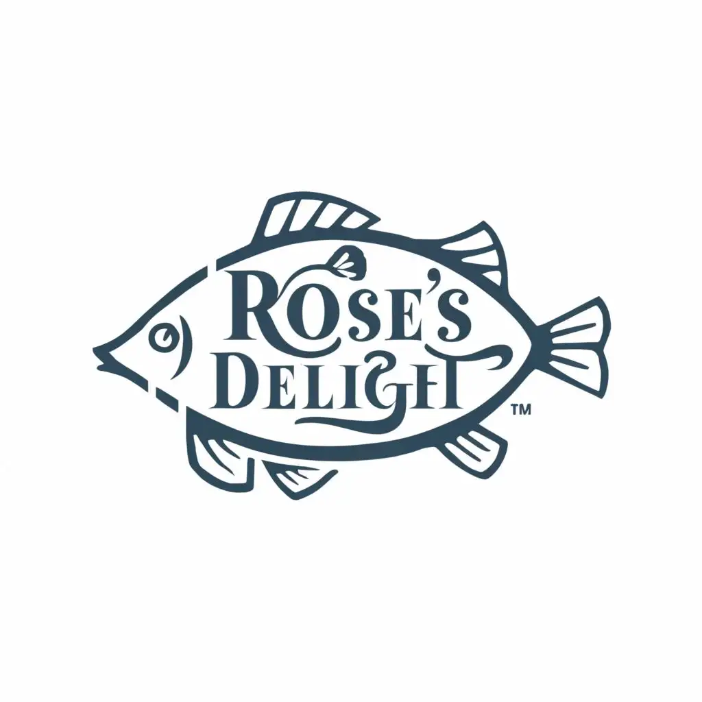 logo, Fish, with the text "Rose's Delight", typography