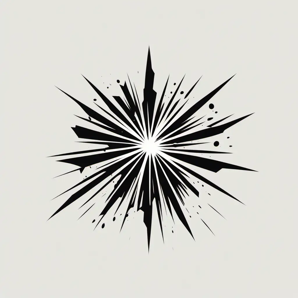 Minimalist Explosion Vector Art Dynamic Negative Space Logo
