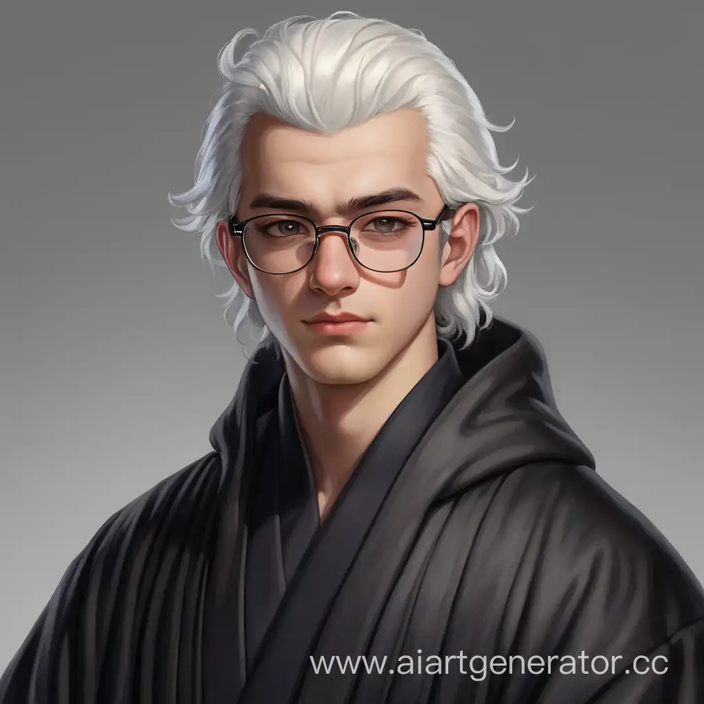 Elegant-Austrian-Youth-in-Black-Robe-and-Glasses