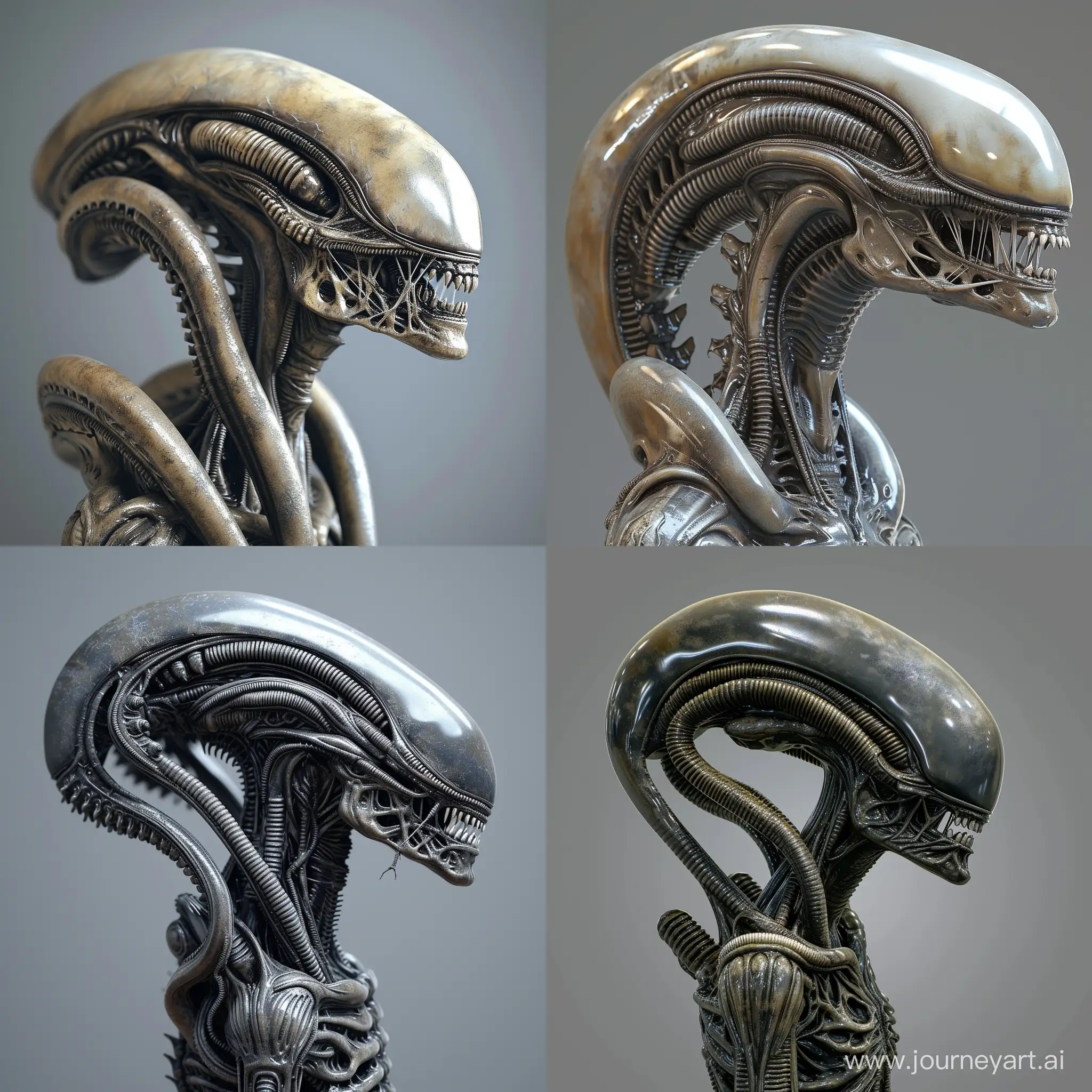 Alien-Creature-in-Hans-Giger-Style-Against-Gray-Background