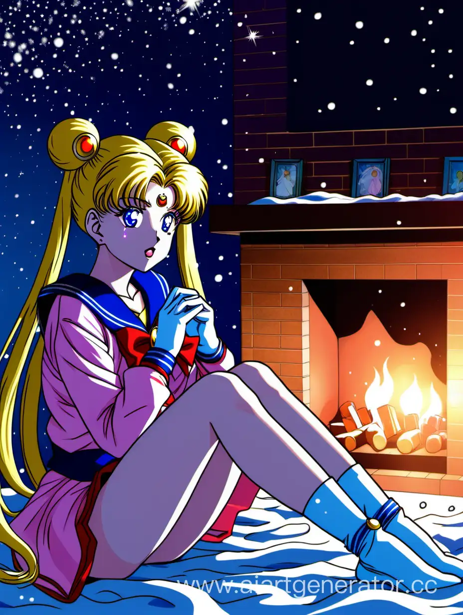 Sailor-Moon-Winter-Night-Cozy-Home-with-Fireplace