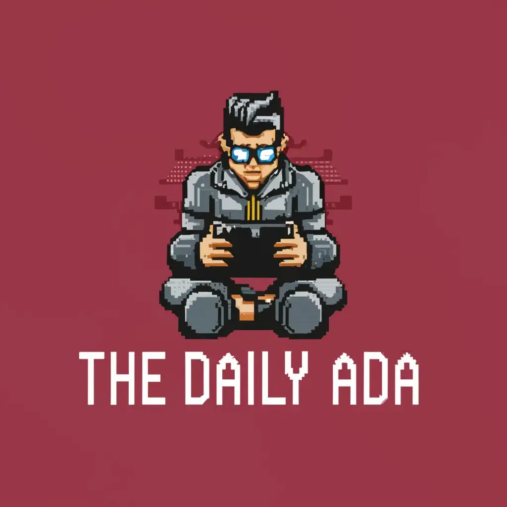 a logo design,with the text "The Daily ADA.", main symbol:Cypherpunk reading his i phone for the news,Moderate,clear background